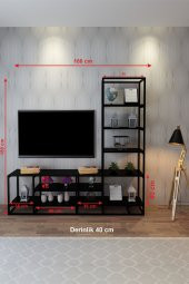 Berk Tv ünitesi Raflı Siyah 180*55*40 Cm - 5