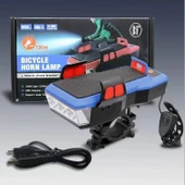 400 Lümen 4 Mod T6 Dış Mekan Gece Sürüşü Su Geçirmez Telefon Tutuculu Powerbankli Hoparlörlü Korna USB Şarj Edilebilir LED Far Ön Bisiklet Lambası thumbnail 10