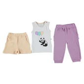 Bravo Baby 3 lü Yazlık Set (Atlet-Pantolon-Şort) 12-18 Ay - 1