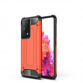 KNY Samsung Galaxy S21 Ultra Kılıf Çift Katmanlı Armour Case Kırmızı - 1