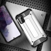 KNY Samsung Galaxy A02S Kılıf Çift Katmanlı Armour Case Gri - 2