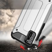 KNY Samsung Galaxy A02S Kılıf Çift Katmanlı Armour Case Gri - 5