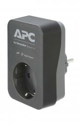 APC Schneider Electric Tekli Akım Korumalı Priz Gri-Siyah - 1