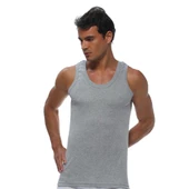 6 Adet Gümüş Erkek Ribana Atlet Renk Seçenekli Yüzde Yüz Pamuklu thumbnail 2