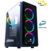 GAMETECH LEGEND Mesh 4x120mm Fanlı Gaming Oyuncu Bilgisayar Kasası PSU YOK thumbnail 1