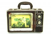 Dekoratif Metal Televizyon Bavul Vintage Biblo Hediyelik - 3