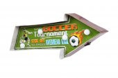 Işıklı Soccer Yön Tabelası Vintage Led Ampülü Hediyelik thumbnail 1