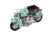 Dekoratif Metal Motosiklet Sepetli Vintage Dekoratif Hediyelik thumbnail 1