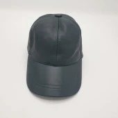 Koyu Yeşil Renk Deri Unisex Şapka thumbnail 12