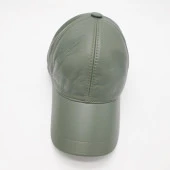 Açık Yeşil Renk Deri Unisex Şapka - 6