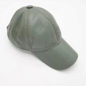 Açık Yeşil Renk Deri Unisex Şapka - 11
