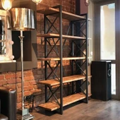 Metal Kitaplık Ahşap Kitaplık Doğal Ahşap Kitaplık Ürün Rafı Misafir ve Çocuk Odası Kitaplık - 1