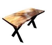 Metal Masa Masif Masa Kütük Masa Doğal Ağaç Masa - 1