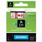Dymo D1 Şerit Standart 12 MMx7 MT Beyaz Üzerine Kırmızı 45015 - 2