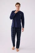 Arnetta 3152 Büyük Beden Erkek Uzun Kol Düğmeli Pijama Takım - 7