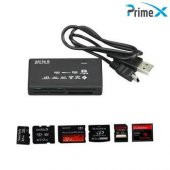 PrimeX PX-550 6 Giriş Micro,MMC,MiniSD,SC-HC,XD,MSduo,CF Kart Okuyucu USB 2.0 - 3
