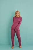 Gd Goldoremi 50902-40 Kadın Winter Vibes Milan Kumaş Uzun Kol Pijama Takımı - 3