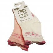 Bibaby Bebek Çorabı 2 li 0-6 Ay -Kedili - Beyaz - Turuncu - 1