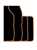 OTO MOTTO Universal Oto Halı Paspas Kaymaz Tabanlı Araba Paspası (Turuncu Kenarlı) 5 Parça thumbnail 4