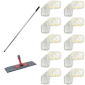 Cod-Ex Tablet Palet Nemli Yedek Mop Takımı - 10 Adet 50 Cm. Mop + Katlanır Aparat + Metal Vidalı Sap thumbnail 1