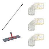 Cod-Ex Tablet Palet Nemli Yedek Mop Takımı - 3 Adet 50 Cm. Mop + Katlanır Aparat + Metal Vidalı Sap thumbnail 1