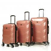 Ox Exclusive 3 lü RoseGold Valiz Seti (Büyük+Orta+Kabin) - 1
