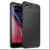 iPhone 7 Plus / 8 Plus Kılıf Focus Carbon Desen Silikon Arka Kapak - 5