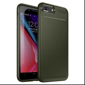 iPhone 7 Plus / 8 Plus Kılıf Focus Carbon Desen Silikon Arka Kapak - 3