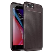 iPhone 7 Plus / 8 Plus Kılıf Focus Carbon Desen Silikon Arka Kapak - 4