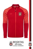 Beşiktaş Orijinal Fermuarlı Dik Yaka Cepli Kırmızı Antrenman Sweat + Bileklik Set Özel Ahşap Kutulu thumbnail 3