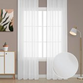 Tergal Düz Tül Pilesiz 196 Beyaz 500 x 260 - 1