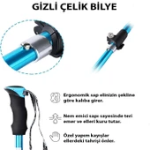 HyMark Trekking Hafif Katlanabilir 105-125cm Dağcı Doğa Kamp Yürüyüş Tırmanma Batonu thumbnail 2
