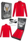 Beşiktaş Orijinal Lisanslı Tam Fermuarlı Dik Yaka Kırmızı Antrenman Sweat + Bileklik Set Özel Kutulu - 1
