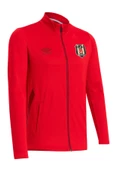 Beşiktaş Orijinal Lisanslı Tam Fermuarlı Dik Yaka Kırmızı Antrenman Sweat + Bileklik Set Özel Kutulu - 5