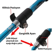 HyMark Trekking Hafif Katlanabilir 105-125cm Dağcı Doğa Kamp Yürüyüş Tırmanma Batonu - 6