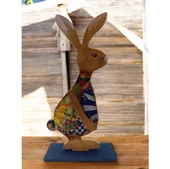 Ahşap Tavşan Ailesi, Tavşan Sofra Sunumu, Çocuk Odası Dekor, Dekoratif Obje 8 - 2