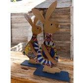 Ahşap Tavşan Ailesi, Tavşan Sofra Sunumu, Çocuk Odası Dekor, Dekoratif Obje 8 - 4