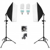 HLYPRO Ev Ortamında Kamera Çekimleri İçin 50x70 Softbox Daimi Işık Kaynağı Seti - 1