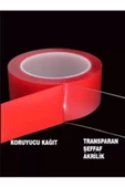 Çift Taraflı Çok Kuvvetli Silikonlu Su Geçirmez Akrilik Şeffaf Bant 10mm X 5mt - 2