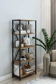 Mobigoom Denk Metal Mobilya Ceviz Kitaplık 5 Raflı 150 Cm - 4