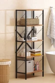 Mobigoom Metal Banyo Rafı Ünite 5 Raflı Banyo Düzenleyici Raf Deterjan Havlu Rafı 150 Cm Beyaz - 1