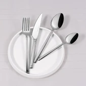 Serenk Barselona Çelik Çatal Kaşık Bıçak Takımı 24 Parça, Premium 18/10 Paslanmaz Çelik thumbnail 4