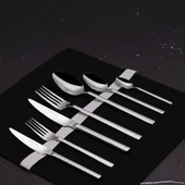 Serenk Barselona Çelik Çatal Kaşık Bıçak Takımı 42 Parça, Premium 18/10 Paslanmaz Çelik thumbnail 3