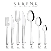 Serenk Barselona Çelik Çatal Kaşık Bıçak Takımı 24 Parça, Premium 18/10 Paslanmaz Çelik thumbnail 5