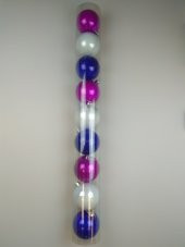 YILBAŞI 9LU BORU TOP SÜS LACİVERT-BEYAZ PEMBE - 2