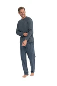 U.S. Polo Assn. Erkek Uzun Kollu Yakası Patlı Pijama Takımı - 3