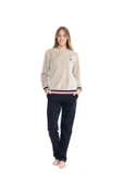 U.S. Polo Assn. Kadın Yuvarlak Yaka Kışlık Pijama Takımı - 4