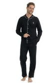 U.S. Polo Assn. Erkek Uzun Kollu Önden Düğmeli Gömlek Pijama Takım - 2