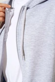 Kapüşonlu Fermuarlı Salaş Hırka Gri thumbnail 4