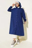 Çıtçıtlı Trençkot Lacivert - 1